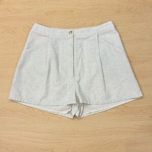 chic sand cream linen high waisted shorts